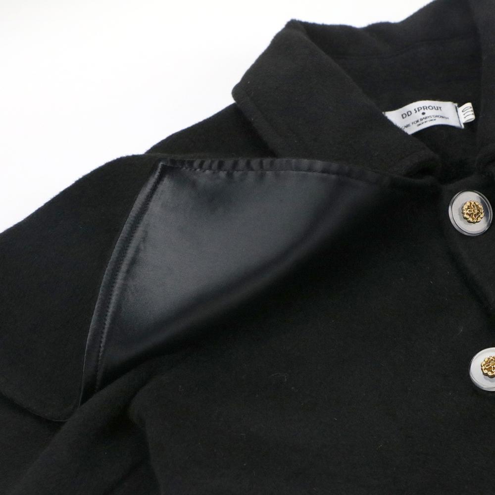 Vinter svart prinsesse lange kåper jenter ullfrakk merke jakker trench ins baby 2-8y ws1136