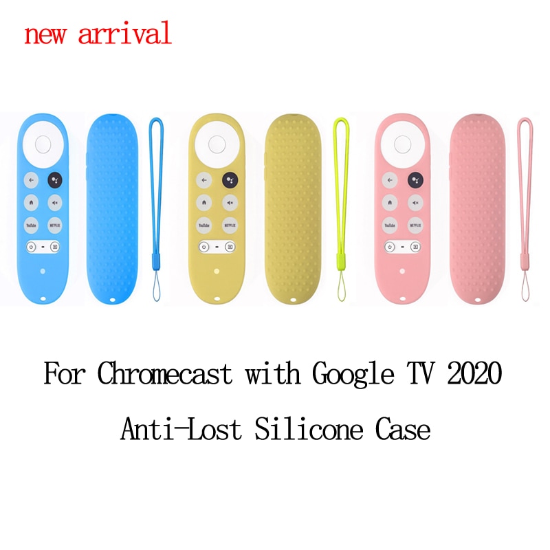 Funda de silicona para mando a distancia Chromecast, funda de silicona antipérdida para mando a distancia de Google TV