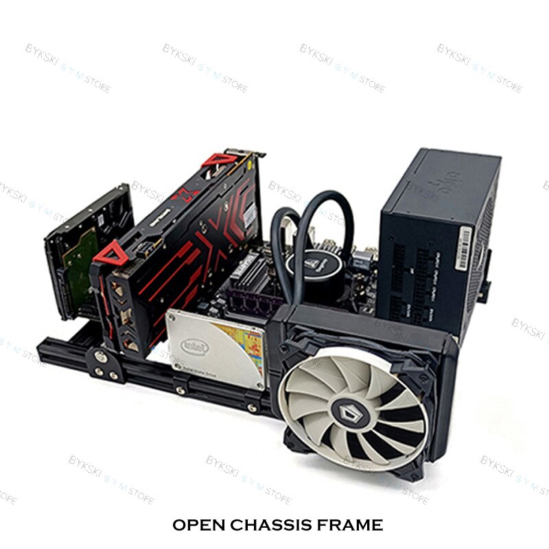 Modding offen Stil Computer fallen Rahmen, Vertikale Chassis Regal, DIY Schreibtisch Spielen Gamer PC Schrank Unterstützung ATX/ ITX / MATX