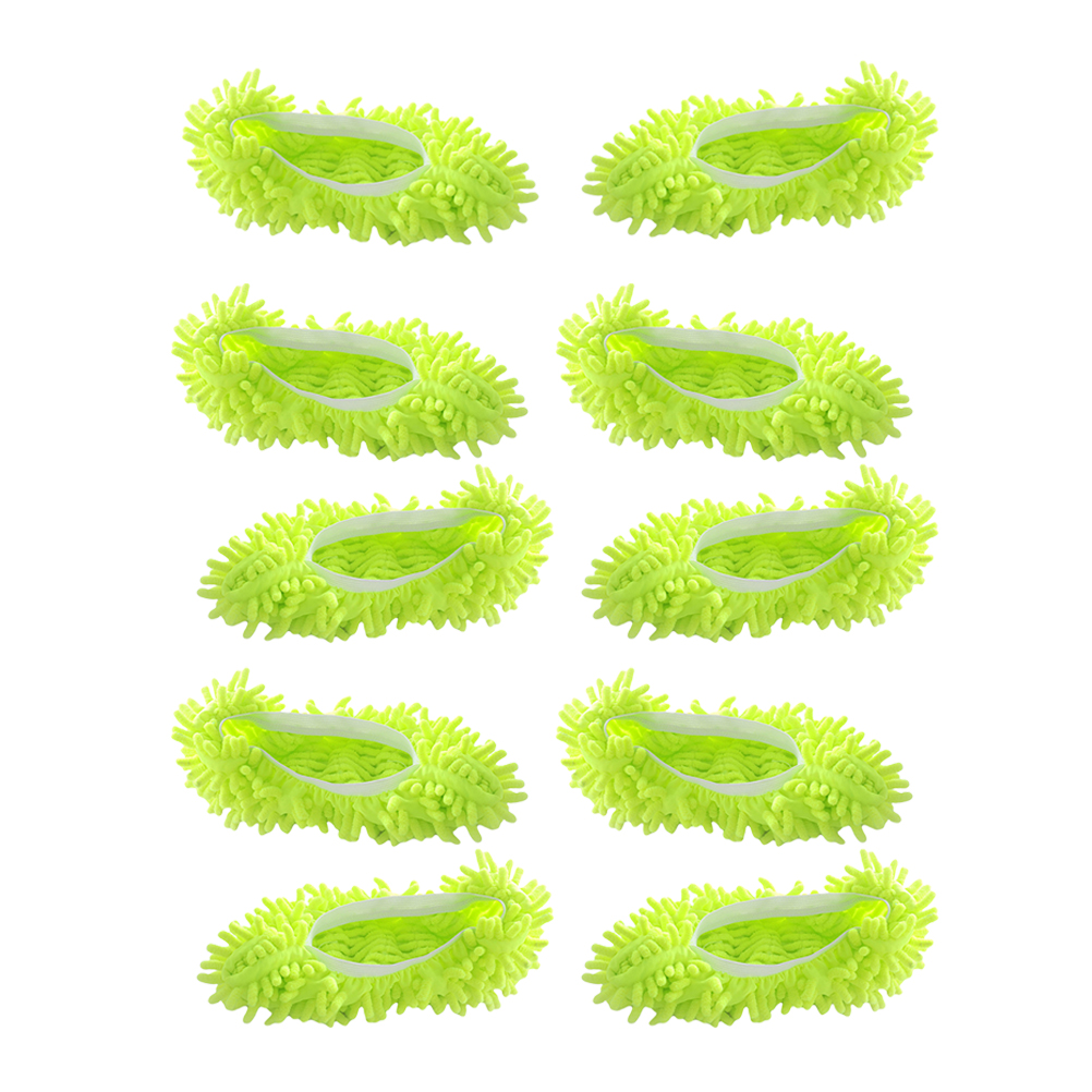 10 szt. Kapie z mopem buty zmywalne kapcie robić kurzu wycierać skarpetki robić czyszczenia kapcie: lekki zielony