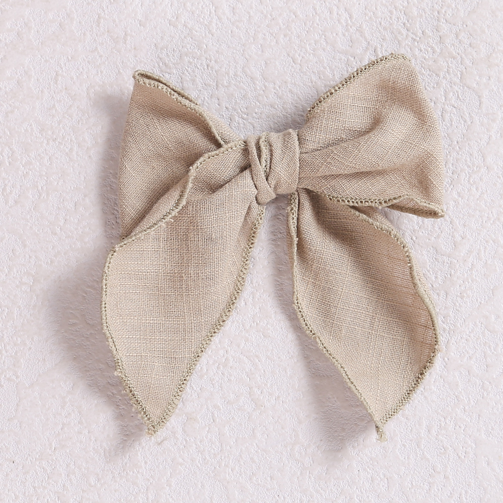 Baby Hair Clips Cotton Hairpin For girls Big Bows Barrettes Infant Linen Side Clips Hair Accessories Cute Hairgrips: 16
