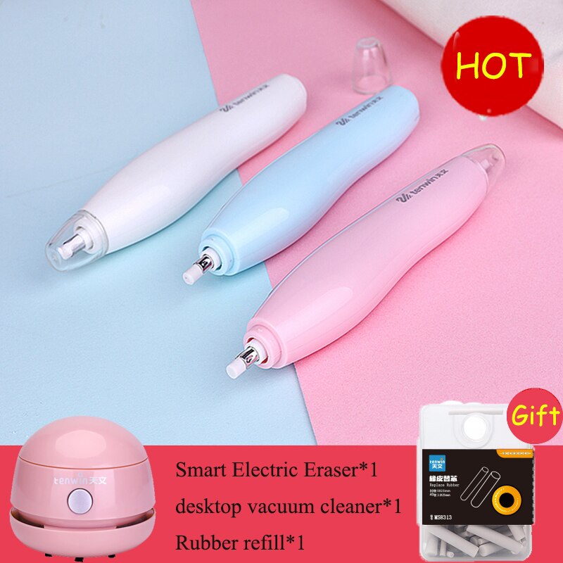 TENWIN Electric Eraser Charging Highlight Sketch Rubber Drawing Eraser Pupils Children Learning Stationery