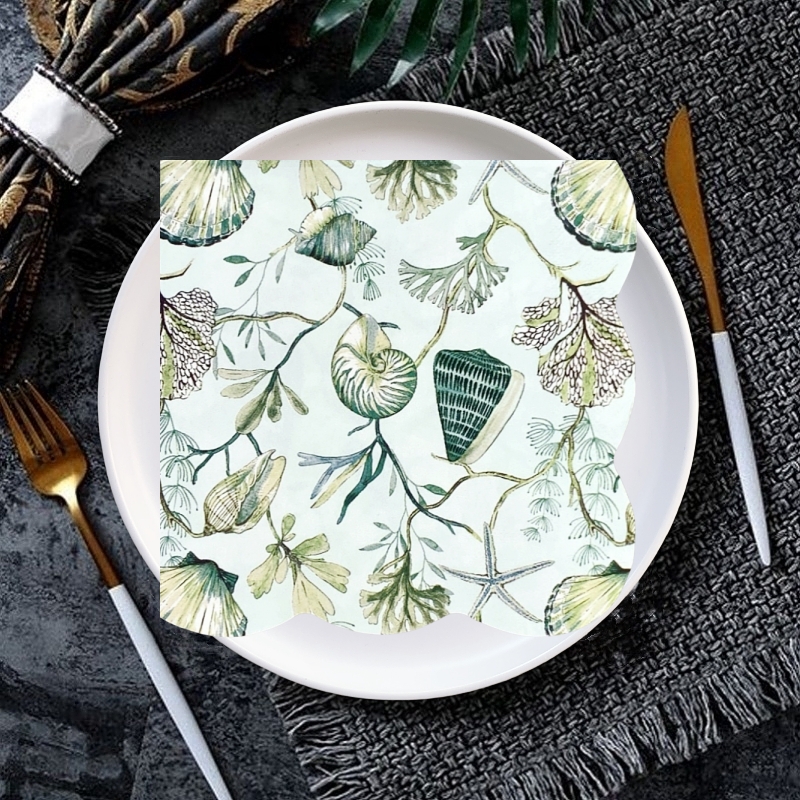 20 stk/pakke blomster vintage retro landlig bord decoupage papirservietter blomsterserviet papirlommetørklæde til festdekorationer: Klar