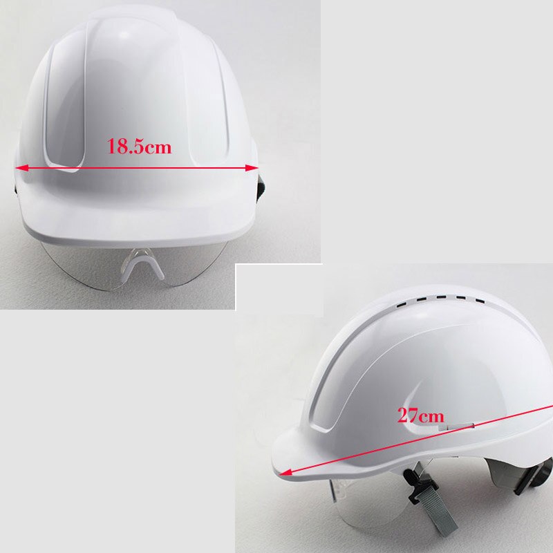 Safety Helmet With Protective PC Glasses ABS Construction Helmets Work Cap Engineering Power Rescue Helmet Working Hard Hat