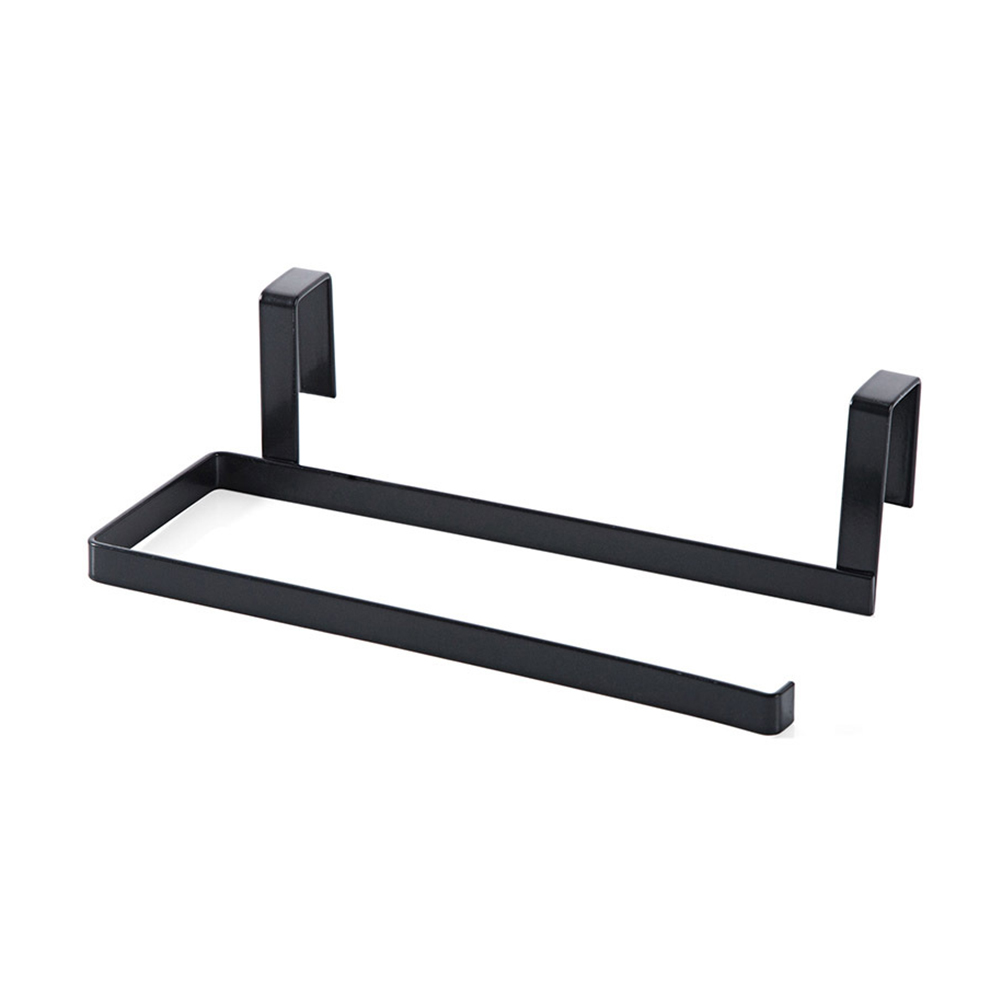1pcs Kitchen Roll Paper Towel Holder Storage Rack Cabinet Cupboard Tissue Shelf Nail Free Hanger Organizer Black Paper Holder A3