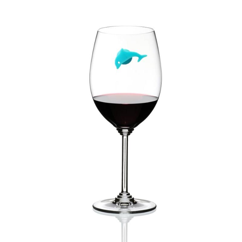24 stk silikone vinglas markører havdyr og landdyr vin identifikator drikkekop tegn