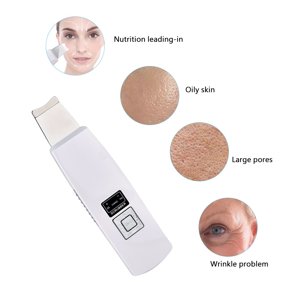 Schoonheid Ultrasone Gezicht Cleaning Huid Scrubber Facial Cleaner Skin Peeling Mee-eter Verwijderen Pore Cleaner Gezicht Scrubber