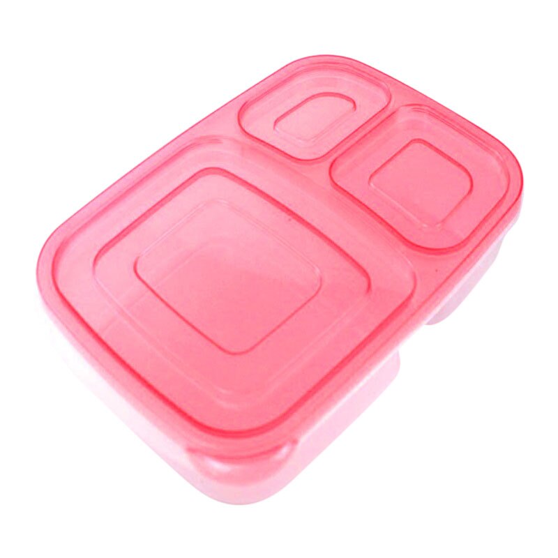 Draagbare Magnetron Bento Lekvrije Lunch Box Met Deksel 3 Compartimenten Voedsel Container Picknick School Opbergdozen Voor Kids volwassen: Rood