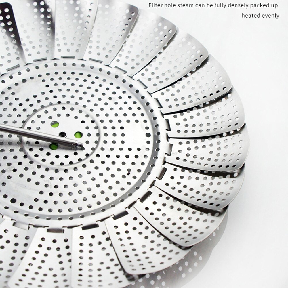 Foldable Steamer Stainless Steel Food Steamer Basket Mesh Fruit Desserts Plate Vegetable Cooker Steamer Kitchen Supplies