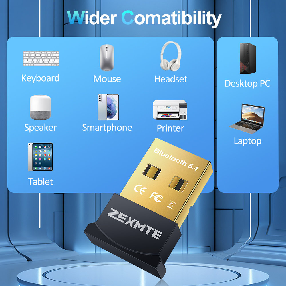 Zexmte USB Bluetooth 5,4 Adapter Dongle kabellos Audio- Absender Empfänger für PC Laptop Lautsprecher Adaptador bluetooth para pc