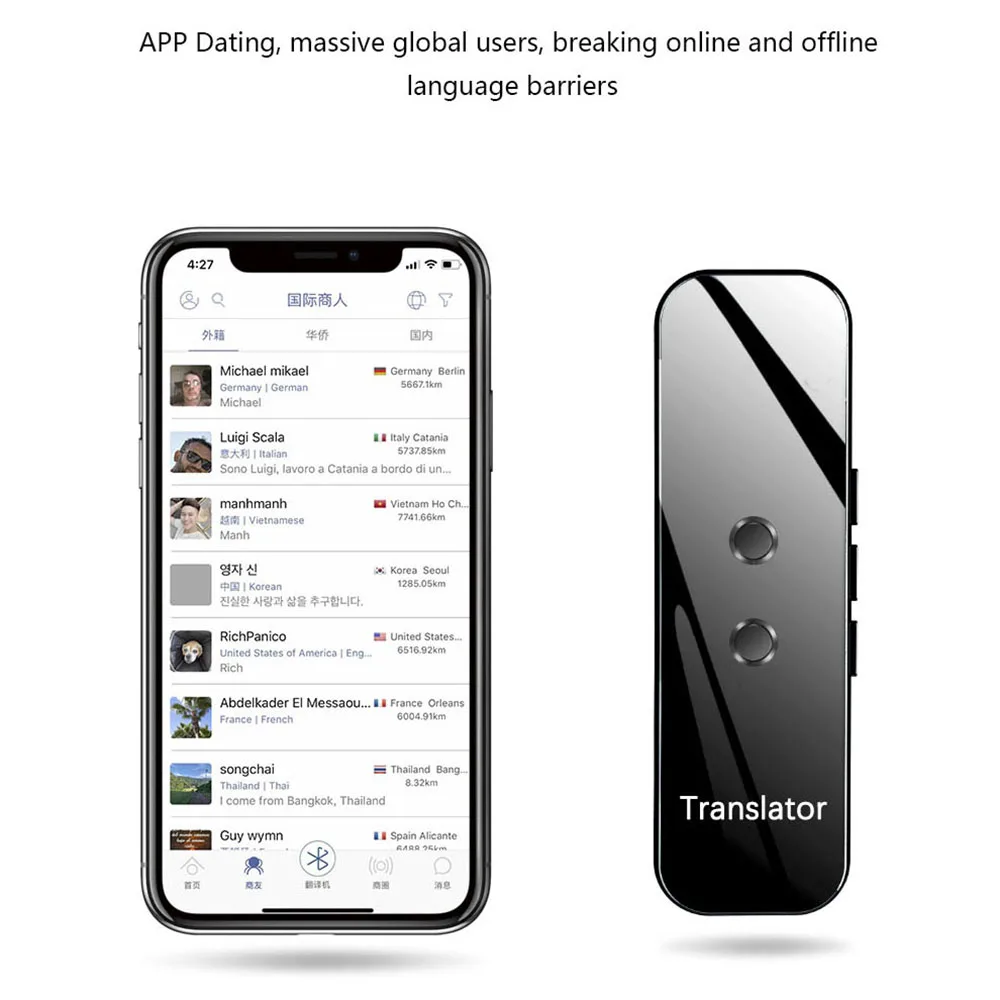 Traductor Himtop portátil, 137 idiomas, aplicación inteligente de texto por voz instantánea, fotografía, traducción de idiomas, aprendizaje, viajes, negocios