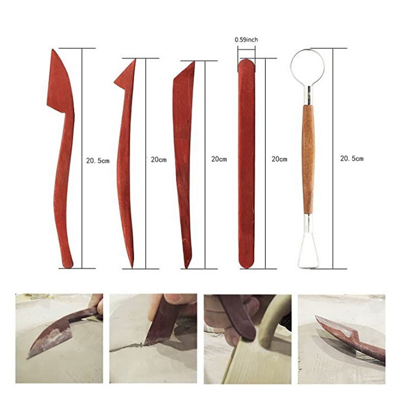 Plastic/Wooden/Metal Tools DIY Ceramic/Pottery Clay Sculpture Tools Set Shaping/Modeling/Sculpting/Carving/Coloring Clay Tools