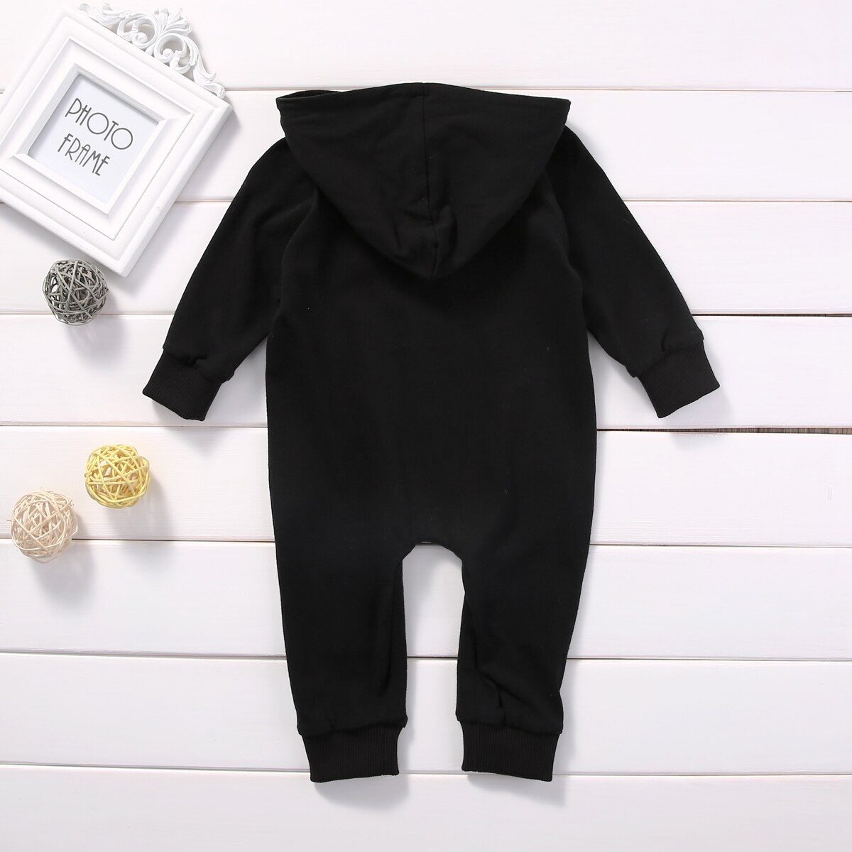 Emmababy Toddler Infant Baby Boy Girl Hoodie Black Romper Long Leggings Jumpsuit Outfits Clothes