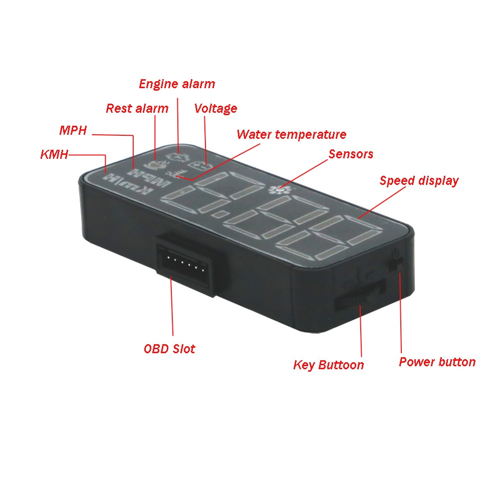 EANOP Clever Auto hud OBD2 Kopf-hoch-Anzeige Windschutzscheibe Geschwindigkeit Projektor Tacho Windschutzscheibe KMH/Meile