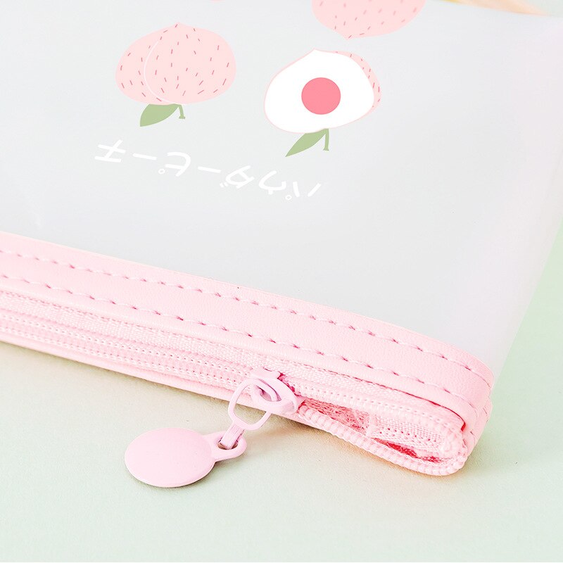Fruta transparente cremallera neceser de viaje cepillo de dientes bolso cosmético lavado bolsa organizador bolsa portátil mujer maquillaje bolsa lápiz caso