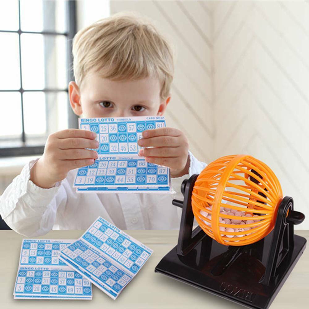 Grote Traditionele Bingo Game Loterij Machine Revolving Bal Dispenser Kooi Ballen Kaarten Educatief Ouder-kind Games