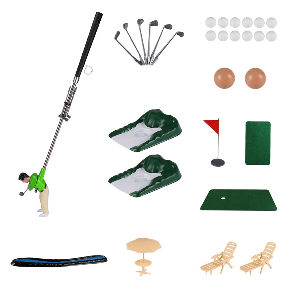 Golf Practice Set Mini Golf Ball Sport Set Golf Club: Green