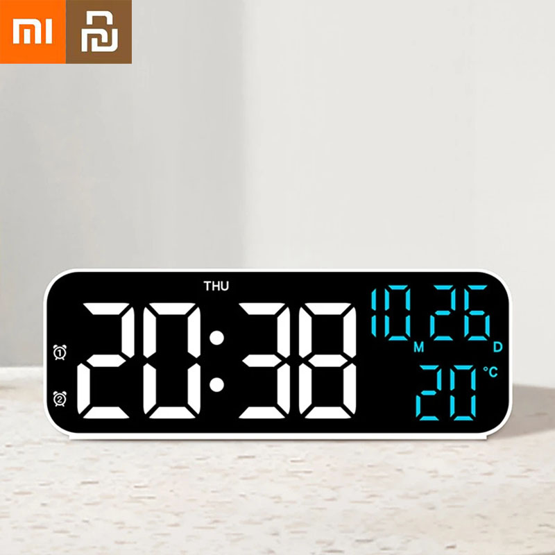 Xiaomi-Despertador Digital LED, Relógio Eletrônico de Mesa, Temperatura, Data, Semana de Exibição, Modo Noturno, Desktop, 12 H, 24H
