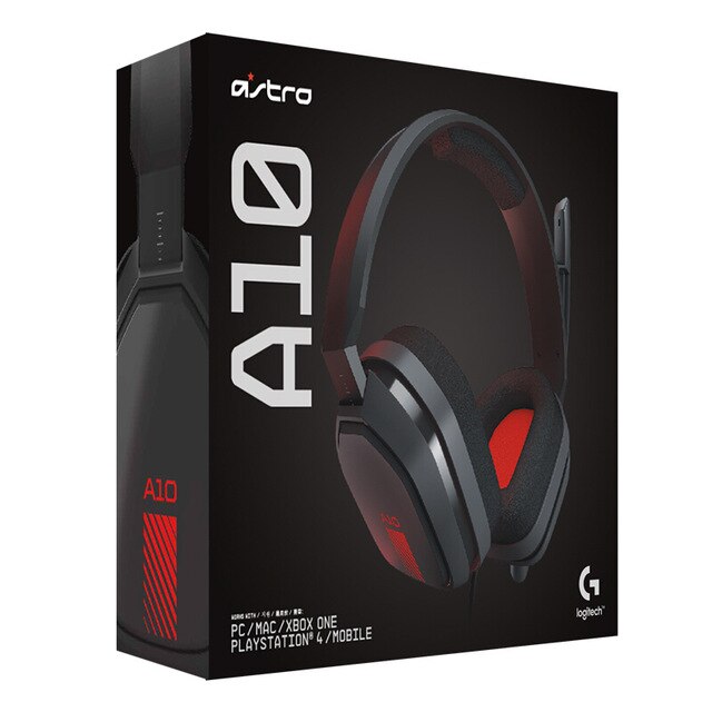 Logitech Astro A10 Bedrade Originele Koptelefoon, 7.1 Kanaals Noise Cancelling Met Mic Voor PS4, xbox One En Pc Gaming: red