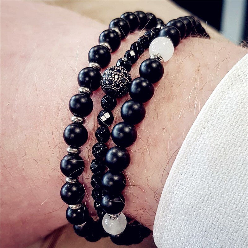2020 gorący modny mężczyzna bransoletka lew urok Handmade Strand kamień bransoletka z paciorkami dla mężczyzn biżuteria prezent Pulsera Hombre: 11
