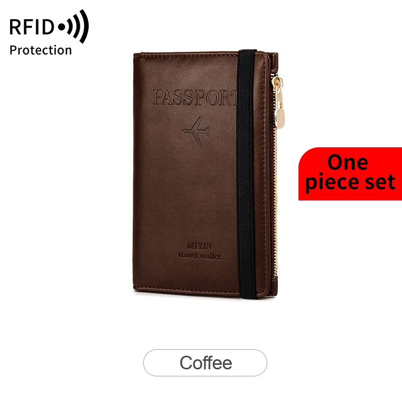 Minimalistisch en modieus RFID-reispaspoortset + PU-bagagelabel 2-delig/set geschikt voor reisaccessoires voor heren en dames: Bordeaux