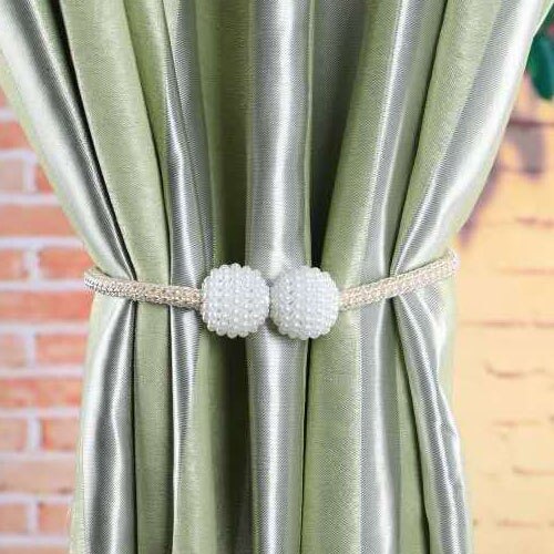 1pc perle magnetiske gardinclips tieback spænde clips kugle gardinholdere tie back gardin tilbehør boligindretning: Beige