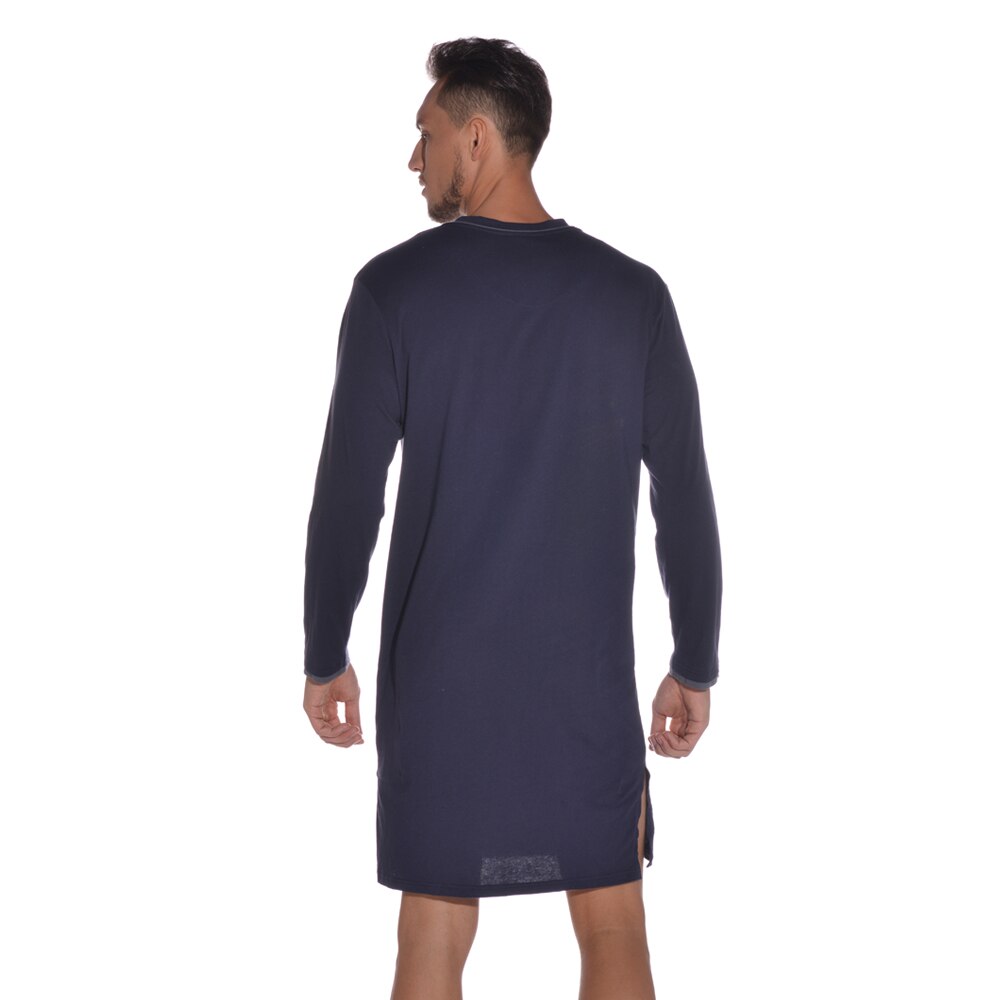 V Neck Casual Breathable Comfort Sleeping Robe Men Long Sleeve Spring Autumn Dressing Gown Sleepwear