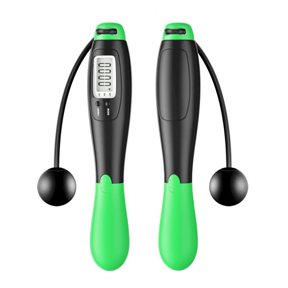 Abs Draadloze Springtouwen Tellen Springtouw Draadloze Skip Touw Draagbare Oefening Jumping Touw Workout Speelgoed: black green
