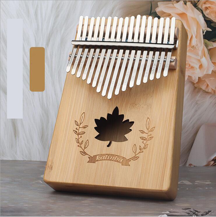 Kalimba Thumb Piano 17 Keys with Bamboo wood Portable Mbira Finger Piano for Kids and piano Beginners: Maple leaf picture