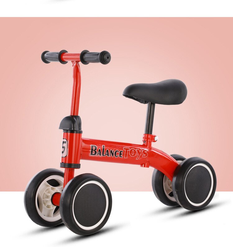 Kinder Balance Bike Roller für 1-3 Jahre Alt Baby Lernen Spaziergang Auto Vier Räder Außen Sport Fahrrad kinder Spielzeug Nicht-aufblasbare: red