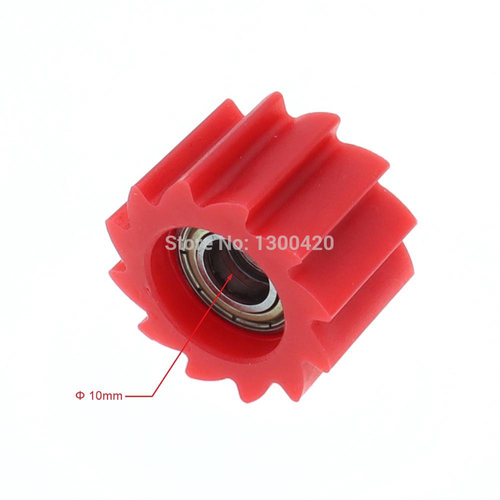 Roue dentelée de tendeur de pignon de Guide de chaîne de 8mm 10mm pour la moto de vélo de fosse de saleté: Red 10mm