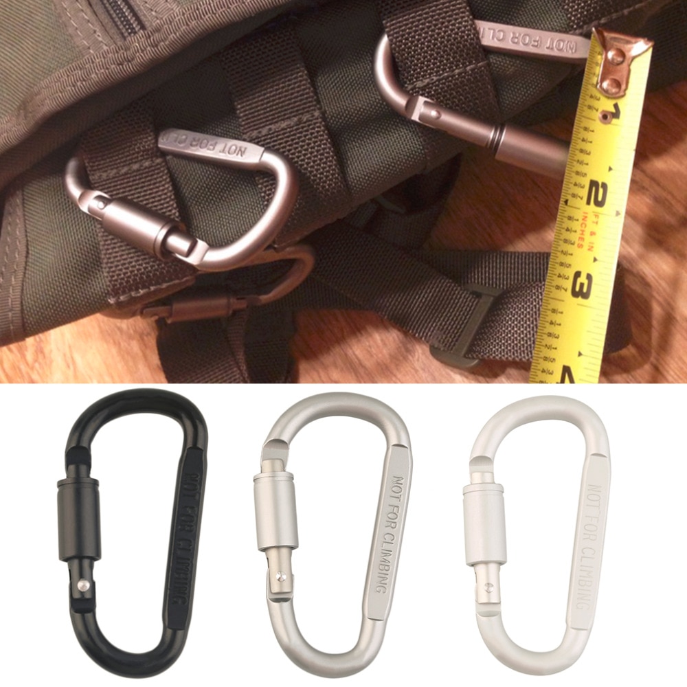 Draussen Wandern Schwarz Frühling Clip Sperren Karabiner Haken 8 Stck