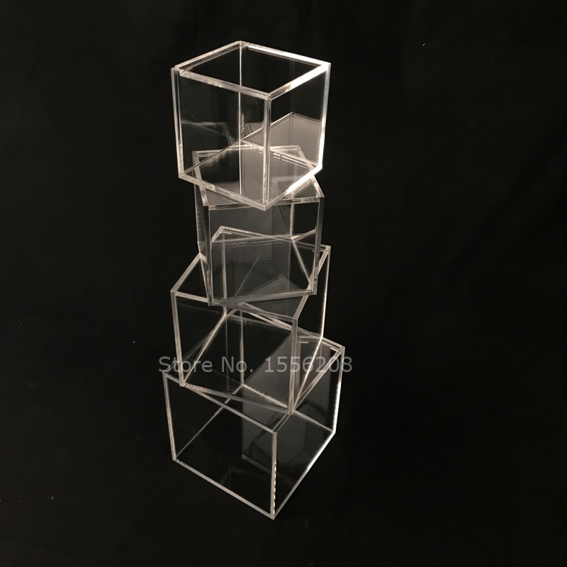 Caja de almacenamiento de acrílico transparente, cubo cuadrado transparente, estuche multiusos para exhibición, vidrio acrílico Plexi, cajas de embalaje de joyería para