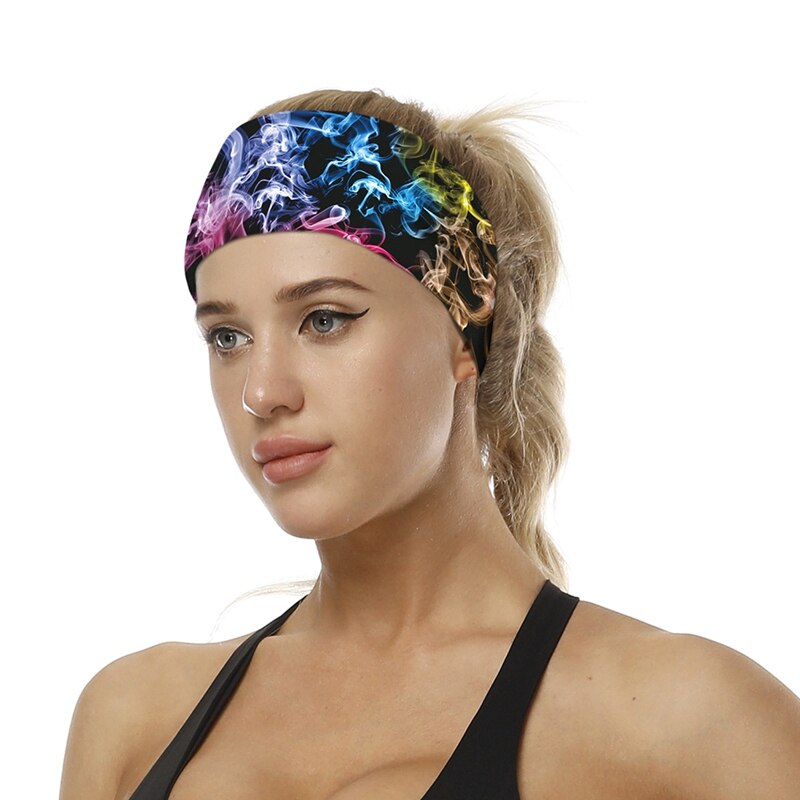 Starry Sky Digital Print Cycling Yoga Sport Sweat Headbands Men Sweatbands Breathable Headband Yoga Hair Bands Head SweatBands: A