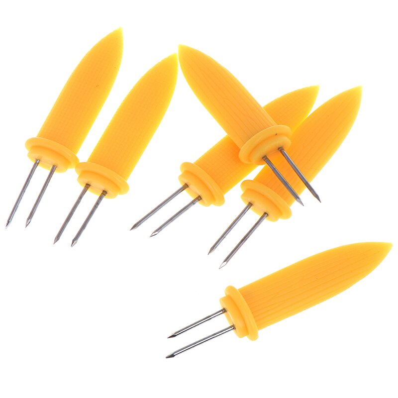 6PCS Corn On The Cob Holders Stainless Steel BBQ Prongs Skewers Forks Party kichen accessories kichen tool