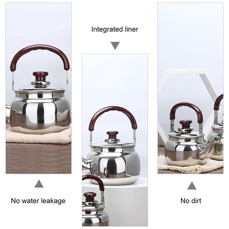 Stainless Steel Tea Pot Kitchen Durable Boiling Kettle Metal Stovetop Teapot Household Tea Kettle