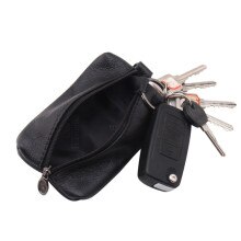 Leather Key Wallets Male Zipper Car Key Wallet Housekeeper Covers Zipper Bag Keychain Cover Housekeeper Key Holders