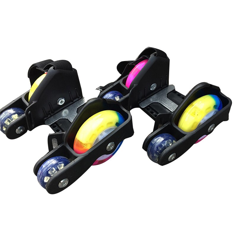 freundlicher Sport 4 Räder Rolle Beleuchtet Blinkende LED Räder Ferse Schlittschuh Rollen Rollschuhe Schuh Blinkende Rollschuh Schuhe freundlicher: Schwarz