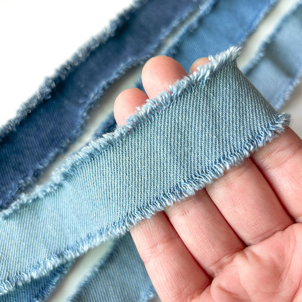 Denim lint jeans doek stof handgemaakte franje zijden linten voor doe-het-zelf naaien ambachten haarspeld strikken kleding blauwe cowboy decoratie
