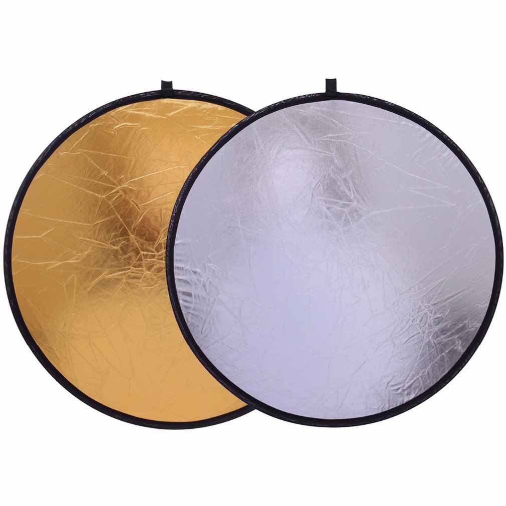 2 In 1 20 Inch 50Cm Houvast Multi Opvouwbare Draagbare Disc Light Reflector Voor Fotografie Studio 2in1 Goud En zilver: Default Title