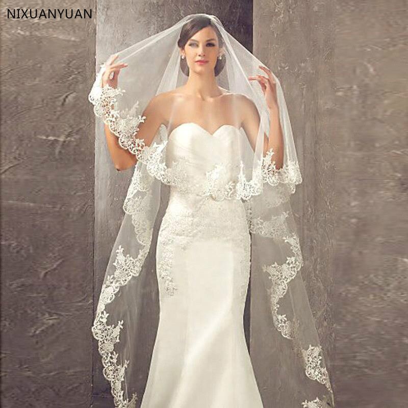 Velos De novia Longo De encaje De una capa 3 M, velos De boda con peineta, accesorios De boda, velos nupciales velos