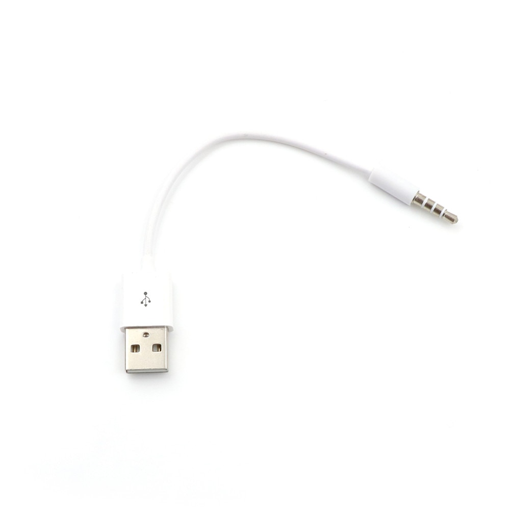 3.5mm jack aux til usb 2.0 lader datasynkronisering lydadapterkabel for apple ipod shuffle 3rd 4th 5th 6th gen  mp3 mp4 spillerledning