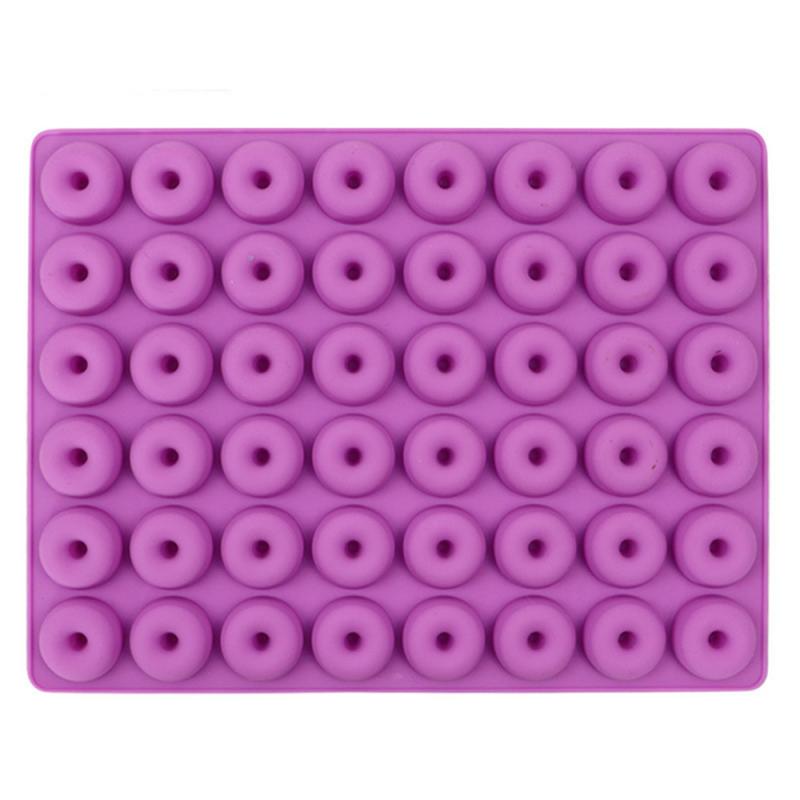 48 Cavity Mini Donut Silicone Mold Donut Bakeware Dessert Silicone Mold Chocolate Biscuit Cake Molds Donut Baking Pan Ice Molds: purple