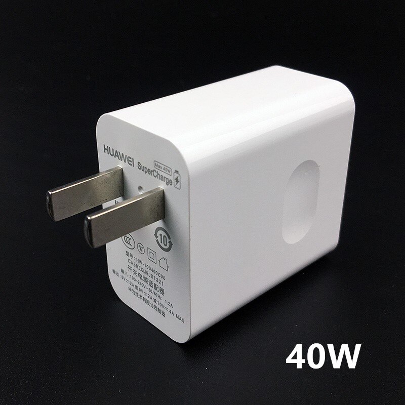 Huawei-cargador P40 PRO Original, 40W, 22,5 W, supercarga, Cable USB C, Huawei p30 pro, p40 lite, nova 5t, 6, 7i, mate 20x, xs, mate 30 pro: 40W US charger