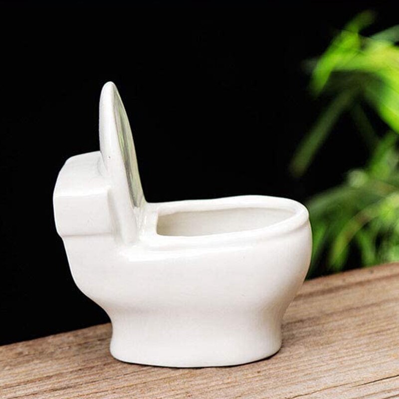 Ceramic Toilet Flower Pot/Bonsai Potted Plant/Flower Pot/Succulent Plant Flower Pot White