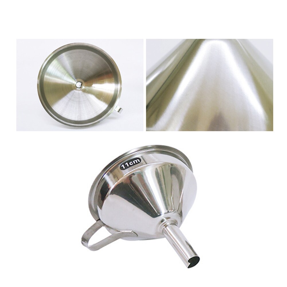 11/13/15cm Stainless Steel Cone Funnel Pour Oil Liquid Hopper Kitchen Home Tool