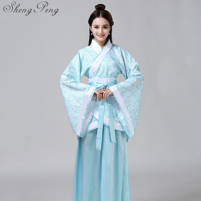 chinese folk dance fairy costume brocade women's classical hanfu costume traditional ancient chinese clothing CC399: 1 / XL