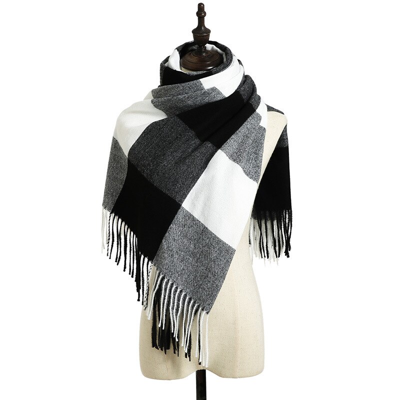 Dianruo Klassieke Herfst Winter Grace Vrouwelijke Plaid Sjaal Vrouwen Sjaals Brede Roosters Lange Shawl Wrap Deken Warm Sjaals R331: 10