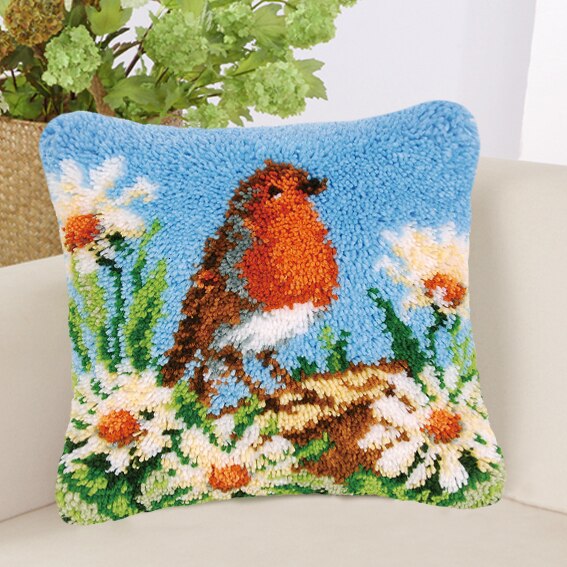 Låsekrog tegneserie sofa tilbehør pude broderi tæppe pudebetræk gør det selv blomst håndværk korssting håndarbejde hækling z
