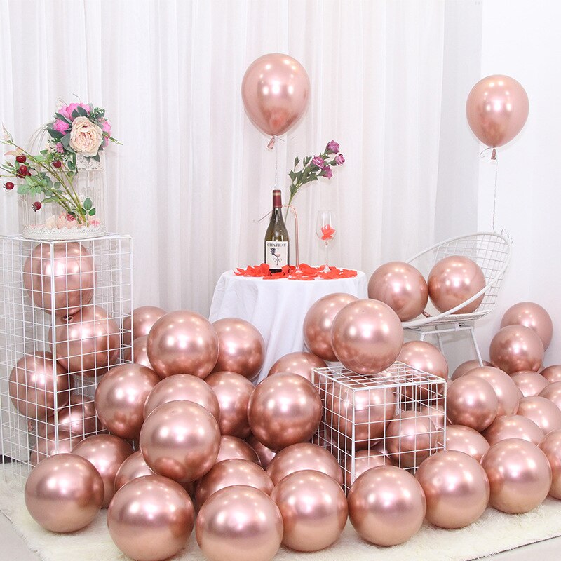 25 st roséguld metall ballong brud att vara lycklig dam möhippor inredning fröken till fru bröllopsfest bruddusch leverans baby shower: Rosa guld / 10 tum
